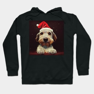 Cute Christmas Cockapoo Puppy in Santa Hat Art Hoodie